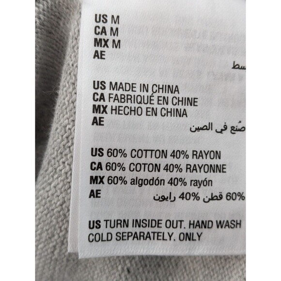 Charter Club Sweater Women's sz M Embellished 3/4 Puff-Sleeve Grey Rhinestones - Picture 9 of 12